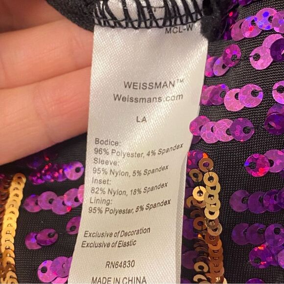 Weissman dance costume purple fringe flapper You Need To Calm Down 12723 LA adul - Picture 10 of 10